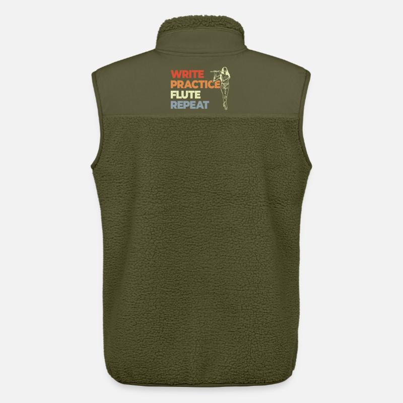 Write Practice Flute Repeat - Unisex Sherpaweste von Stanley/Stella - Khaki