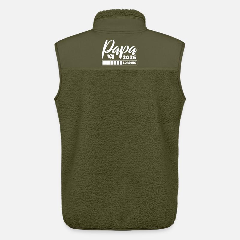 Papa 2026 loading - Schwangerschaft - Geschenk - Unisex Sherpaweste von Stanley/Stella - Khaki