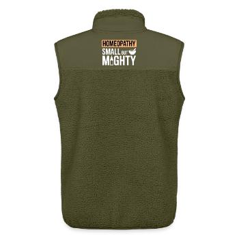 Spécialiste certifié en dilution clinique en vêtements - Veste sans manches sherpa unisexe Stanley/Stella - kaki - Dos - AI Model Male 178 light (178cm)