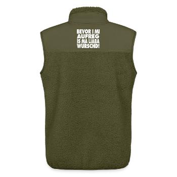 Bevor i mi aufreg... - Unisex Sherpaweste von Stanley/Stella - Khaki - Hinten - AI Model Male 178 light (178cm)