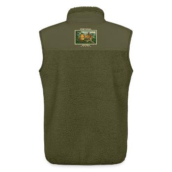 Portugal Sintra Vintage Reisemarke - Unisex Sherpaweste von Stanley/Stella - Khaki - Hinten - AI Model Male 178 light (178cm)