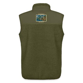 Österreich Hallstatt Vintage Reisemarke - Unisex Sherpaweste von Stanley/Stella - Khaki - Hinten - AI Model Male 178 light (178cm)