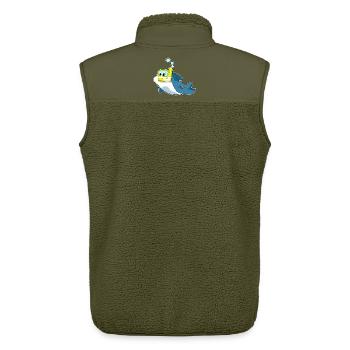 Dolphin Diver Snorkel Diving - Unisex Sherpa Gilet by Stanley/Stella - khaki - Back - AI Model Male 178 light (178cm)