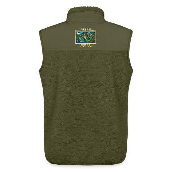Palau Koror Vintage Travel Brand - Unisex Sherpa Gilet by Stanley/Stella - khaki - Back - AI Model Male 178 light (178cm)