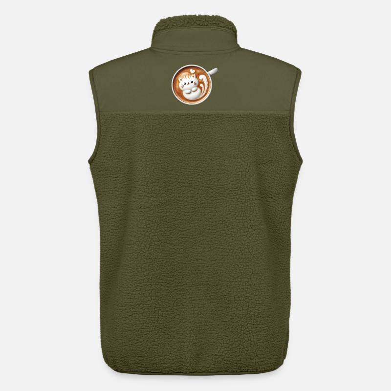 Latte Katze - Unisex Sherpaweste von Stanley/Stella - Khaki