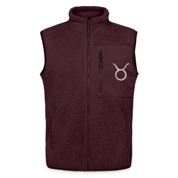 Taurus Silhouette - Unisex Sherpa Gilet by Stanley/Stella - maroon - Front - AI Model Female 172 light (172cm) & AI Model Male 178 light (178cm)