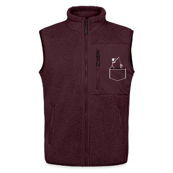 Fischer - Unisex Sherpaweste von Stanley/Stella - Maroon - Vorne - AI Model Female 172 light (172cm) & AI Model Male 178 light (178cm)