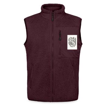 Fuchs im Blumenkranz Lineart - Unisex Sherpaweste von Stanley/Stella - Maroon - Vorne - AI Model Female 172 light (172cm) & AI Model Male 178 light (178cm)