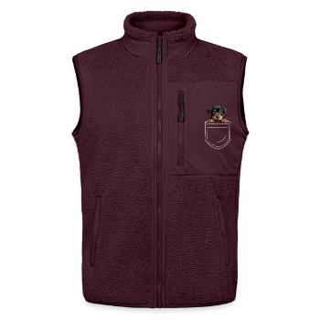 Dog Rottweiler - Unisex Sherpa Gilet by Stanley/Stella - maroon - Front - AI Model Female 172 light (172cm) & AI Model Male 178 light (178cm)
