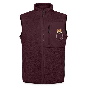 Dog Akita - Unisex Sherpa Gilet by Stanley/Stella - maroon - Front - AI Model Female 172 light (172cm) & AI Model Male 178 light (178cm)