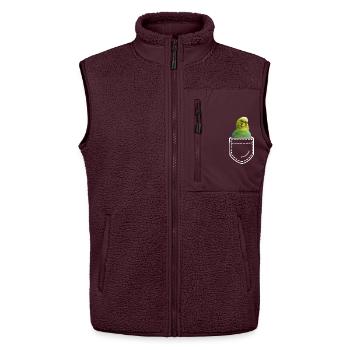 Vogel Wellensittich - Unisex Sherpaweste von Stanley/Stella - Maroon - Vorne - AI Model Female 172 light (172cm) & AI Model Male 178 light (178cm)