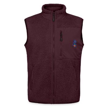 KIDS ART - Unisex Sherpa Gilet by Stanley/Stella - maroon - Front - AI Model Female 172 light (172cm) & AI Model Male 178 light (178cm)