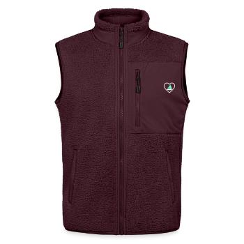 Heart Sailing – Design von Bootsliebhabern - Unisex Sherpaweste von Stanley/Stella - Maroon - Vorne - AI Model Female 172 light (172cm) & AI Model Male 178 light (178cm)