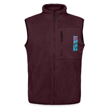 Ornament Blume - Farben Blumen & Natur Design - Unisex Sherpaweste von Stanley/Stella - Maroon - Vorne - AI Model Female 172 light (172cm) & AI Model Male 178 light (178cm)