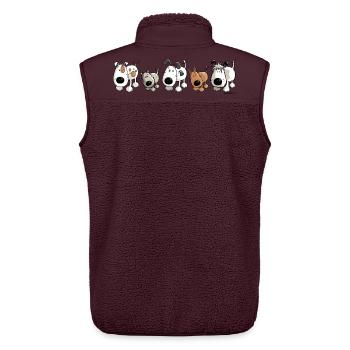 Funny Dogs - Hund - Hunde - Cartoon - Unisex Sherpaweste von Stanley/Stella - Maroon - Hinten - AI Model Male 178 light (178cm)