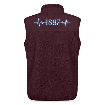 1887 Liebe - Unisex Sherpaweste von Stanley/Stella - Maroon - Hinten - AI Model Male 178 light (178cm)