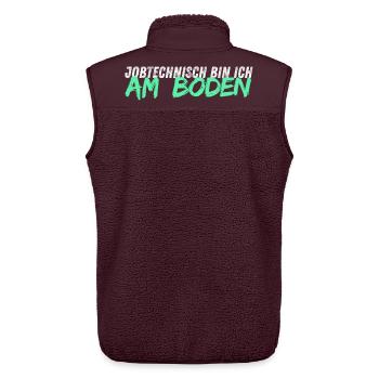 Job-wise, I'm on the FLOOR // Floor Layer - Unisex Sherpa Gilet by Stanley/Stella - maroon - Back - AI Model Male 178 light (178cm)