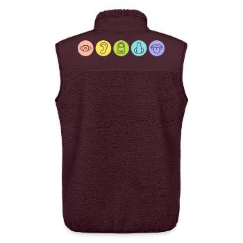 Fünf Sinne, Sinnesorgane, Medizin - Unisex Sherpaweste von Stanley/Stella - Maroon - Hinten - AI Model Male 178 light (178cm)