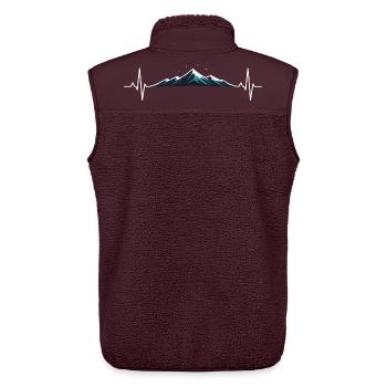Battement de cœur au sommet de la montagne - Veste sans manches sherpa unisexe Stanley/Stella - maroon - Dos - AI Model Male 178 light (178cm)