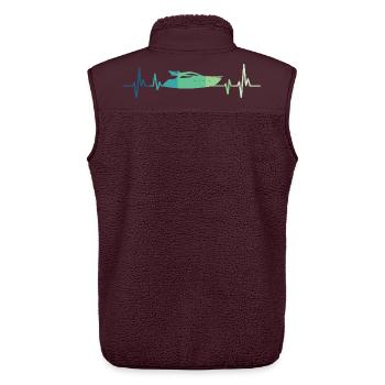 Motorboot Heartbeat Yachtkapitän - Unisex Sherpaweste von Stanley/Stella - Maroon - Hinten - AI Model Male 178 light (178cm)