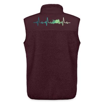 Motorrad-Motorrad-Herzschlag-Motorrad - Unisex Sherpaweste von Stanley/Stella - Maroon - Hinten - AI Model Male 178 light (178cm)