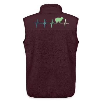 Schafsherzschlag Schaf, Schaf, Schaf - Unisex Sherpaweste von Stanley/Stella - Maroon - Hinten - AI Model Male 178 light (178cm)