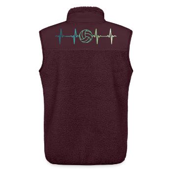 Volleyball heartbeat volleyball volleyball player - Unisex Sherpa Gilet by Stanley/Stella - maroon - Back - AI Model Male 178 light (178cm)