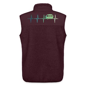 Karawanenherzschlag Camping Wohnwagen - Unisex Sherpaweste von Stanley/Stella - Maroon - Hinten - AI Model Male 178 light (178cm)