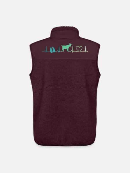 Goat heartbeat gift goats - Unisex Sherpa Gilet by Stanley/Stella - maroon