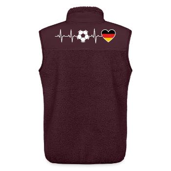 Herzschlag Deutschland – Fußball Power Design - Unisex Sherpaweste von Stanley/Stella - Maroon - Hinten - AI Model Male 178 light (178cm)