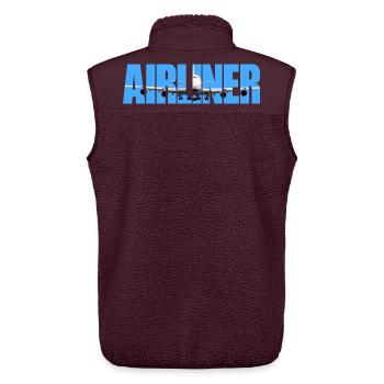 Airliner Jumbo-Jet - Unisex Sherpaweste von Stanley/Stella - Maroon - Hinten - AI Model Male 178 light (178cm)