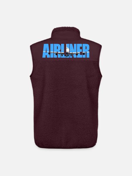 Airliner Jumbo Jet - Unisex Sherpa Gilet by Stanley/Stella - maroon