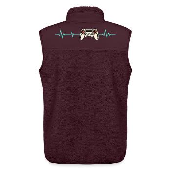 Herzschlag Gaming-Controller - Unisex Sherpaweste von Stanley/Stella - Maroon - Hinten - AI Model Male 178 light (178cm)