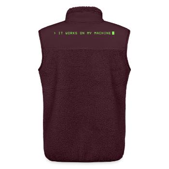 Developer & Coder Spruch - Unisex Sherpaweste von Stanley/Stella - Maroon - Hinten - AI Model Male 178 light (178cm)