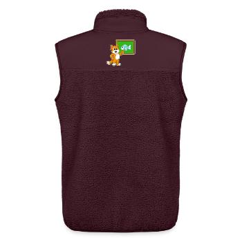 Cat Teacher Pointing Stick School - Unisex Sherpa Gilet by Stanley/Stella - maroon - Back - AI Model Male 178 light (178cm)