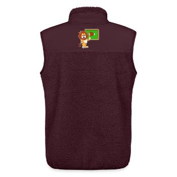 Lion Teacher Pointing Stick School - Unisex Sherpa Gilet by Stanley/Stella - maroon - Back - AI Model Male 178 light (178cm)