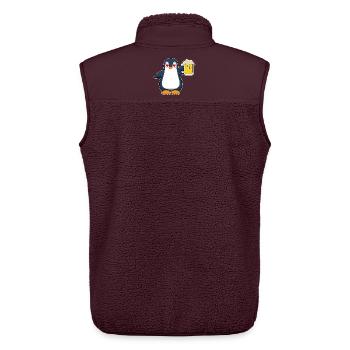 Pinguin Bier - Unisex Sherpaweste von Stanley/Stella - Maroon - Hinten - AI Model Male 178 light (178cm)
