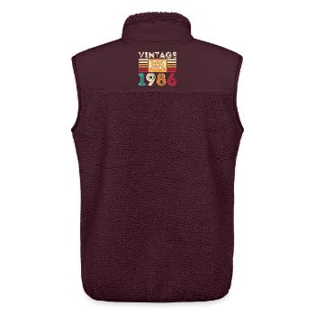 1986 Vintage Retro Geburtstagsgeschenk - Unisex Sherpaweste von Stanley/Stella - Maroon - Hinten - AI Model Male 178 light (178cm)