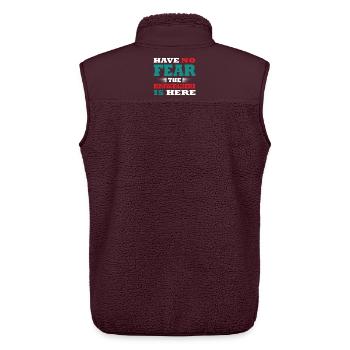 N’ayez crainte, le Berufsschullehrer est là. Équipement. - Veste sans manches sherpa unisexe Stanley/Stella - maroon - Dos - AI Model Male 178 light (178cm)