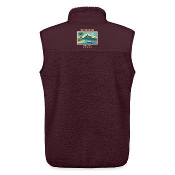 Polynesien Bora Bora Vintage Reisemarke - Unisex Sherpaweste von Stanley/Stella - Maroon - Hinten - AI Model Male 178 light (178cm)