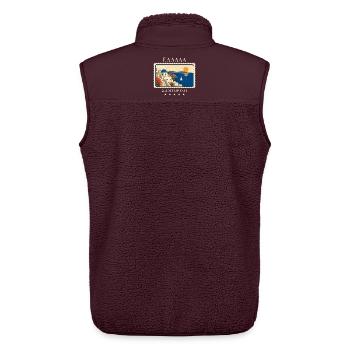 Griechenland Santorini Vintage Reisemarke - Unisex Sherpaweste von Stanley/Stella - Maroon - Hinten - AI Model Male 178 light (178cm)