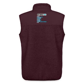 My Perfect Day pour Jeunes Kitesurfeurs - Veste sans manches sherpa unisexe Stanley/Stella - maroon - Dos - AI Model Male 178 light (178cm)