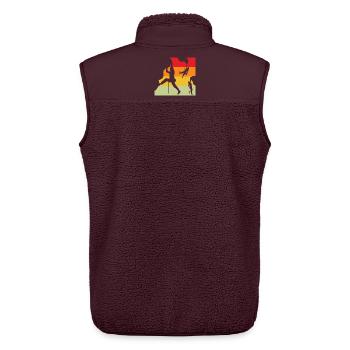 Retro Sonnenuntergang Kletterer Silhouetten - Unisex Sherpaweste von Stanley/Stella - Maroon - Hinten - AI Model Male 178 light (178cm)