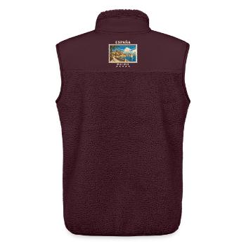Spanien Palma de Mallorca Vintage Reisemarke - Unisex Sherpaweste von Stanley/Stella - Maroon - Hinten - AI Model Male 178 light (178cm)