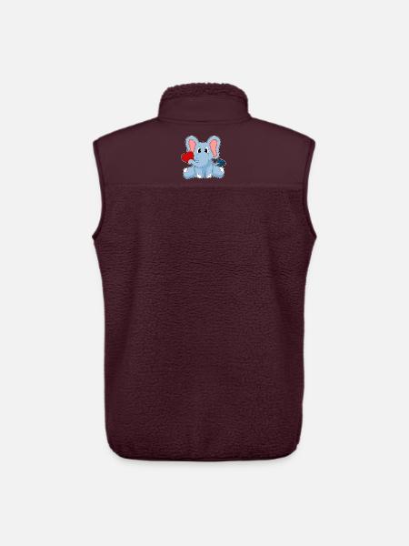 Cœur d’éléphant - Veste sans manches sherpa unisexe Stanley/Stella - maroon