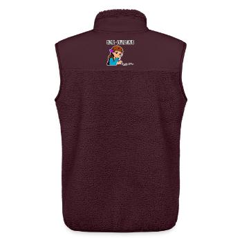 KugelschreiberIN - Ein Mädchen das Kugel schreibt - Unisex Sherpaweste von Stanley/Stella - Maroon - Hinten - AI Model Male 178 light (178cm)