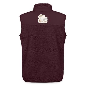 Balkonblick – Bistro über dem Meer - Unisex Sherpaweste von Stanley/Stella - Maroon - Hinten - AI Model Male 178 light (178cm)