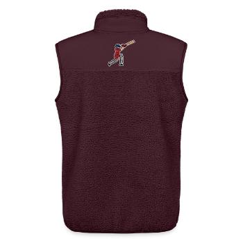 Kricket Kind - Unisex Sherpaweste von Stanley/Stella - Maroon - Hinten - AI Model Male 178 light (178cm)
