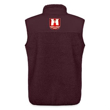 Linz Österreich - Design - Unisex Sherpaweste von Stanley/Stella - Maroon - Hinten - AI Model Male 178 light (178cm)