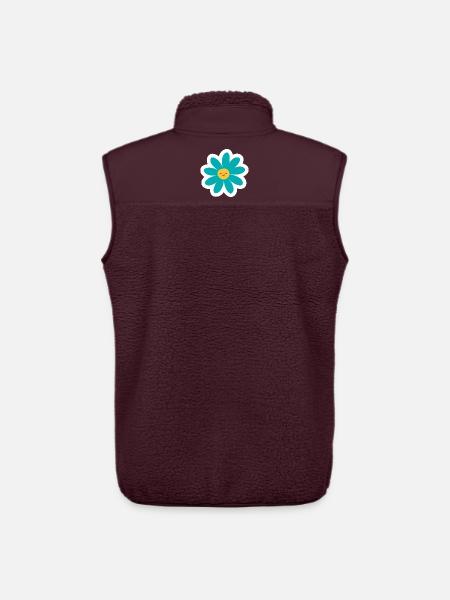 Kawaii Turquoise Daisy Smile - Unisex Sherpa Gilet by Stanley/Stella - maroon